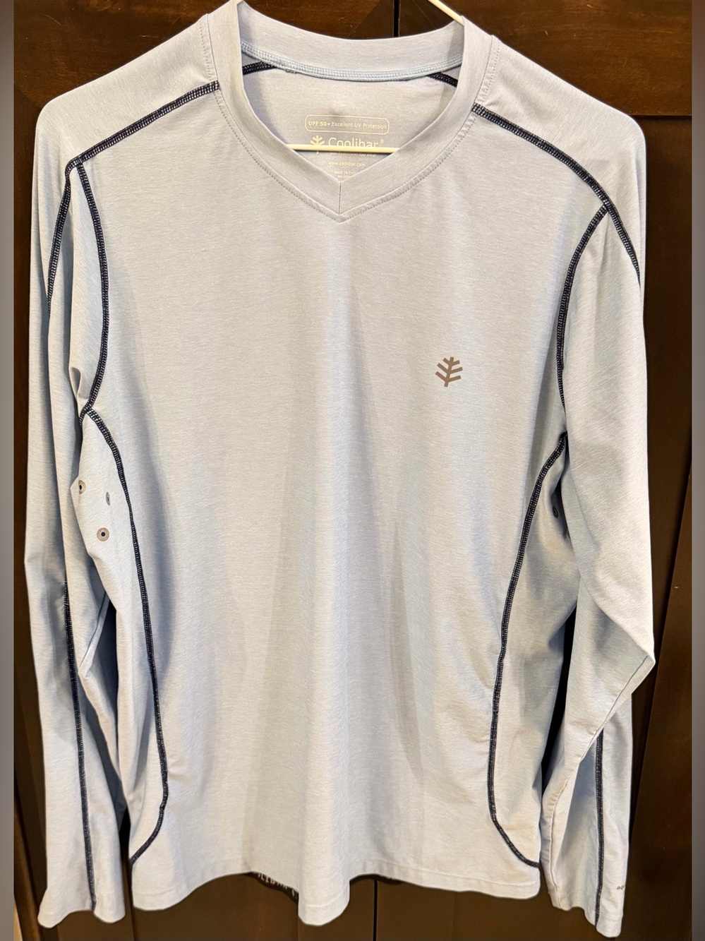 Coolibar V-Neck Long Sleeve UPF 50+ Shirt Sz M